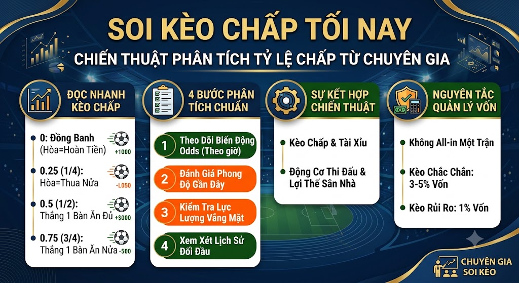 kèo chấp tối nay